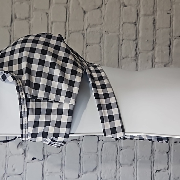 Plaid wrap tie swim top - Picture 5 of 8